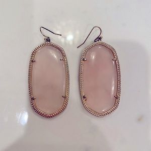 Danielle Gold Statement Earrings - Rose Quartz